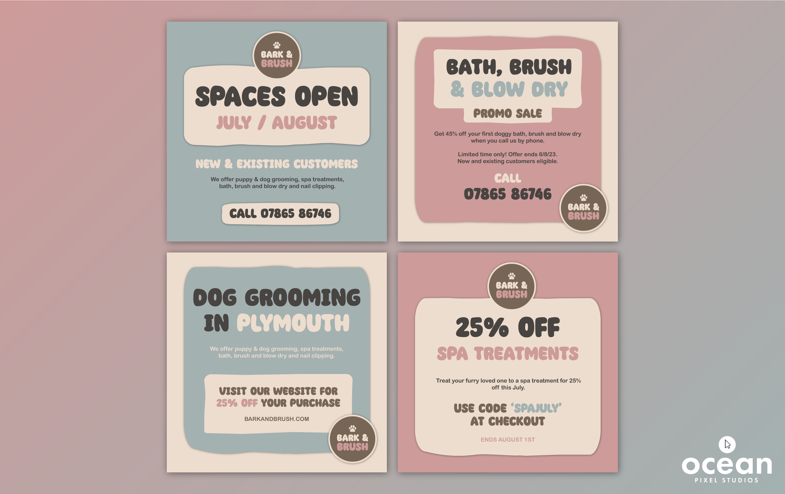 Bark & Brush Social Media Post Design 2x2