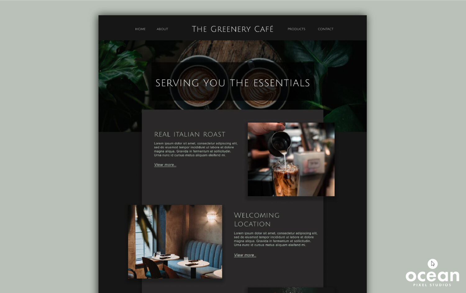 Greenery Cafe Website Design