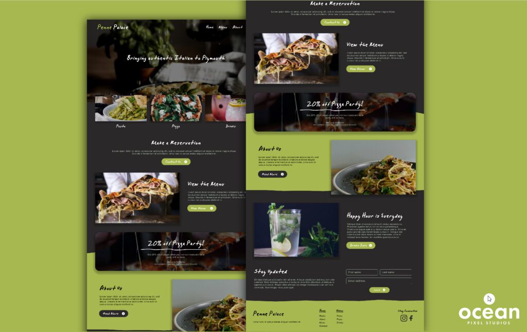 Penne Palace Restaurant Website Design