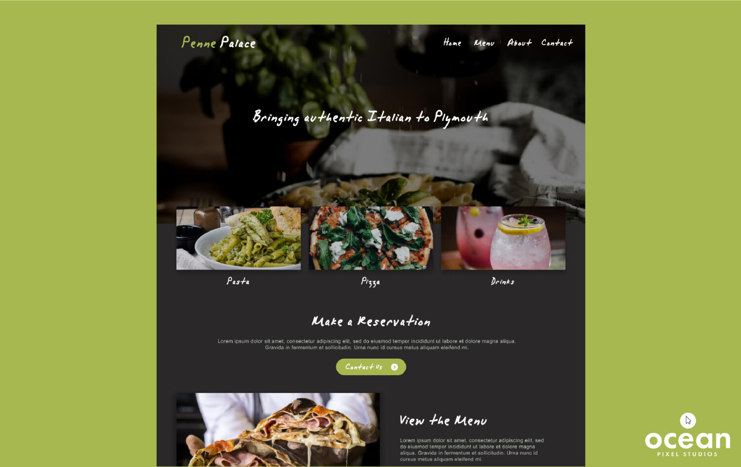 Penne Palace Website Design