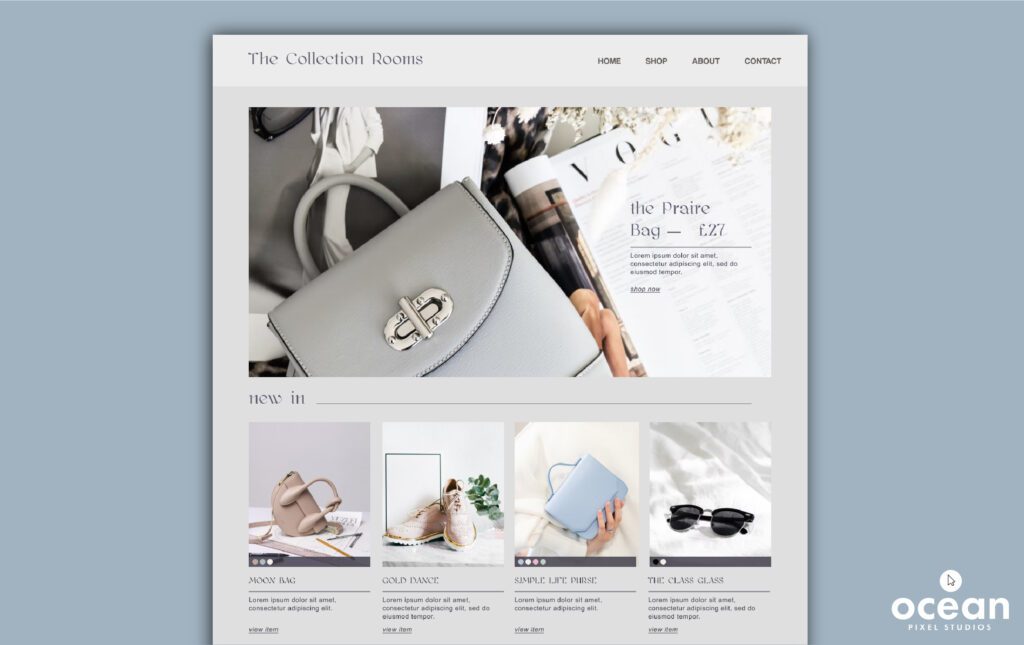 Accessories website design with E-commerce