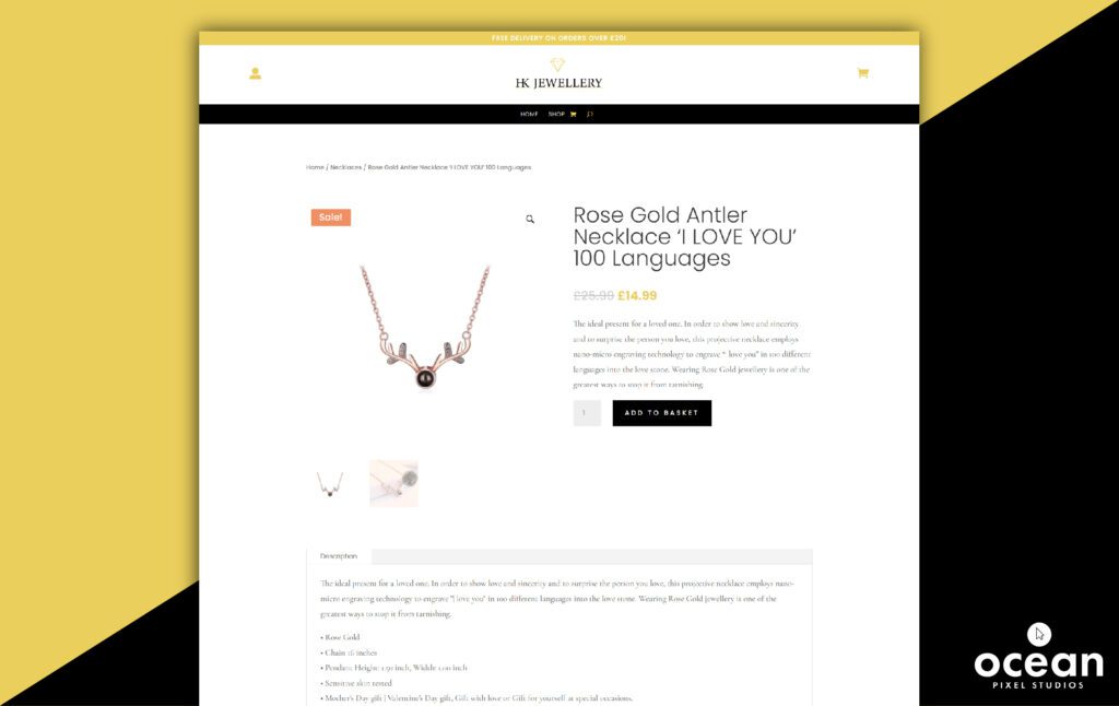 HK Jewellery Shop Website Design