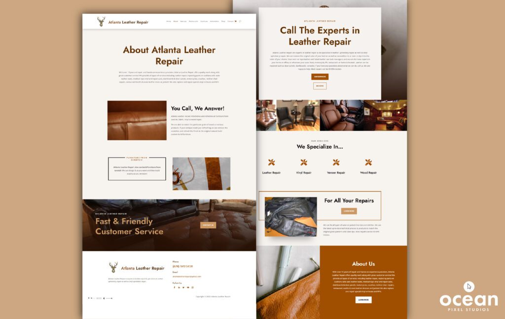 Atlanta Leather Repair Website Design