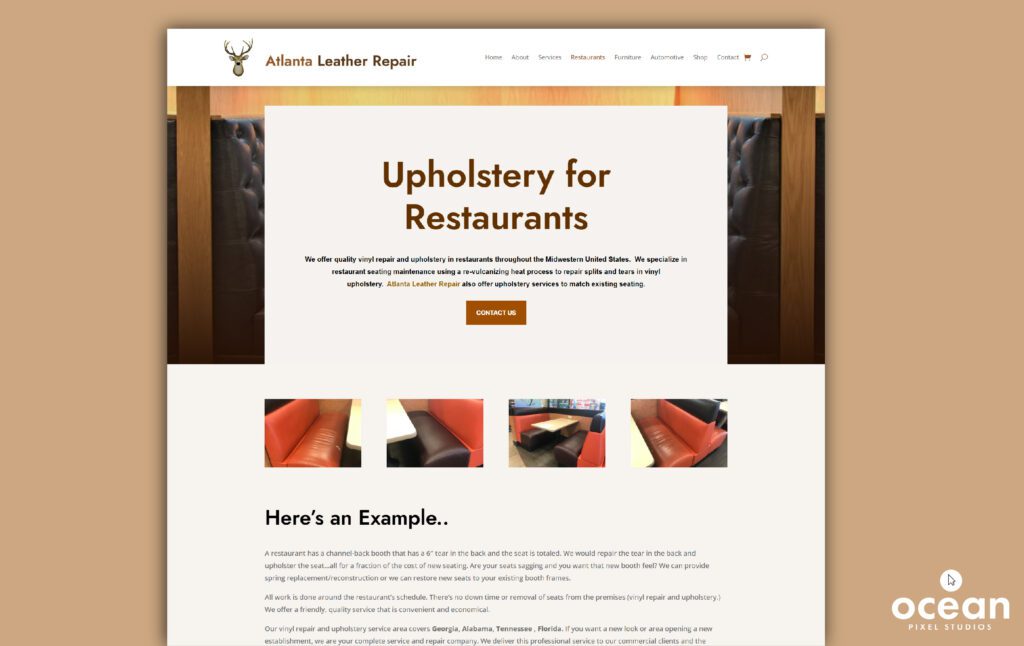 Atlanta Leather Repair Website Design