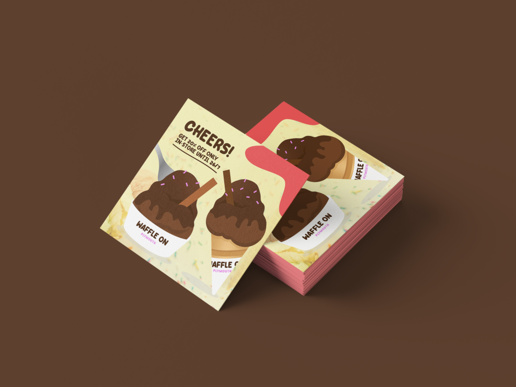'Waffle On' Ice Cream Brand Design Mockup