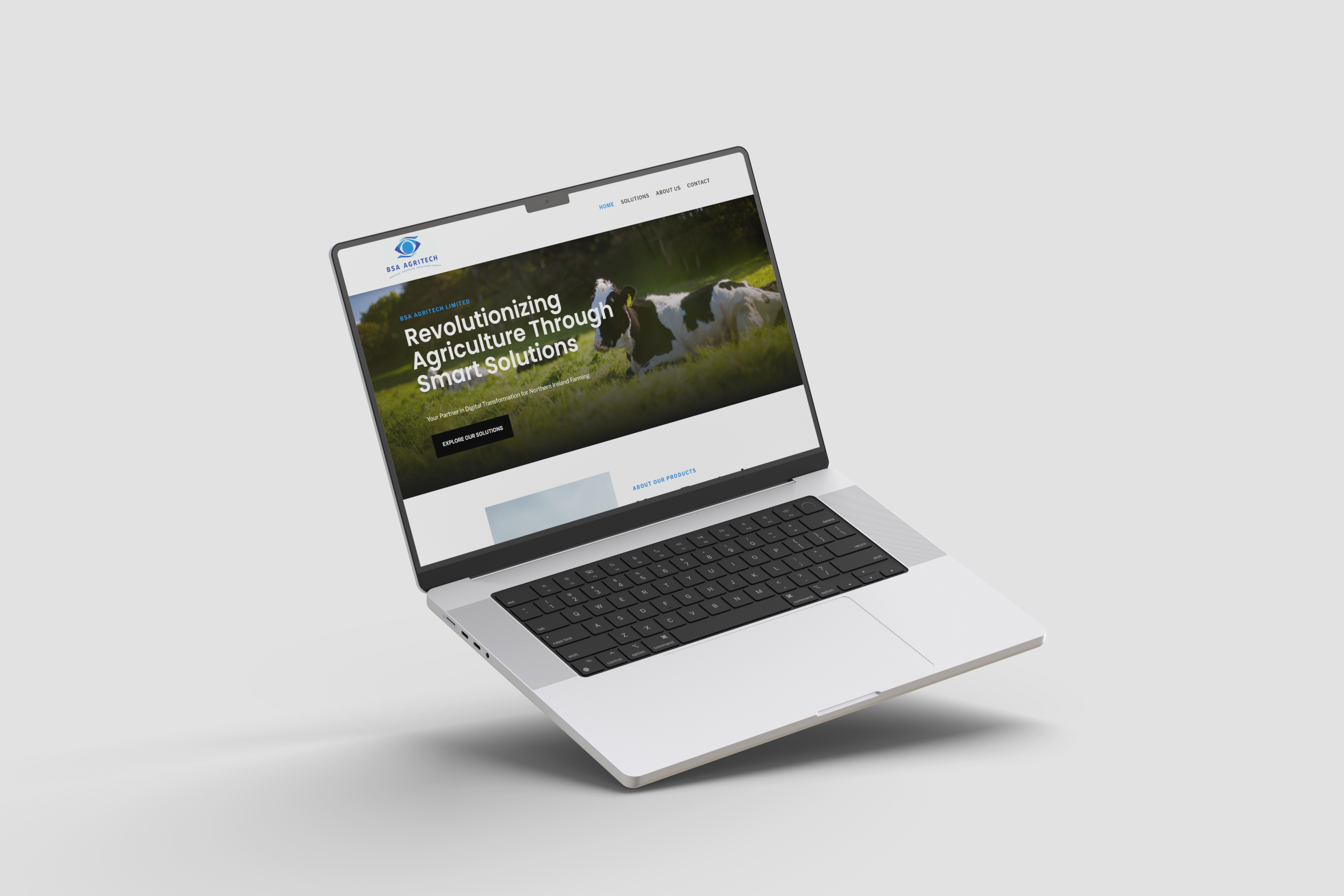 BSA Agritech Laptop Website Mockup