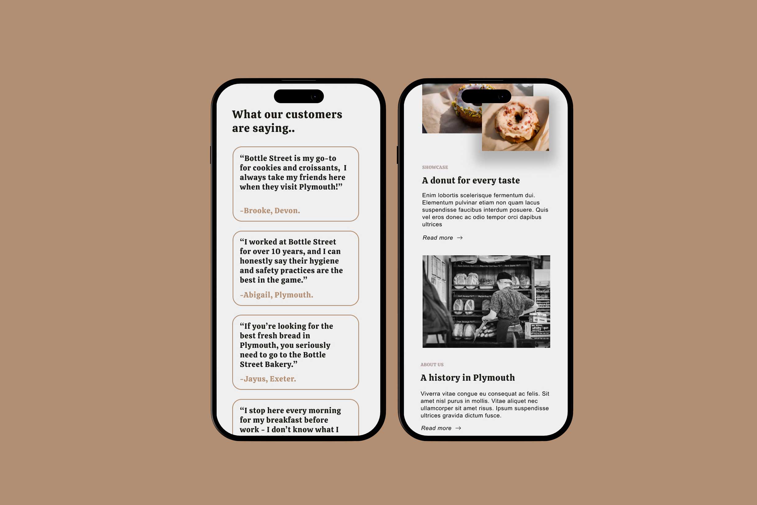 Bakery Mobile Website Mockup