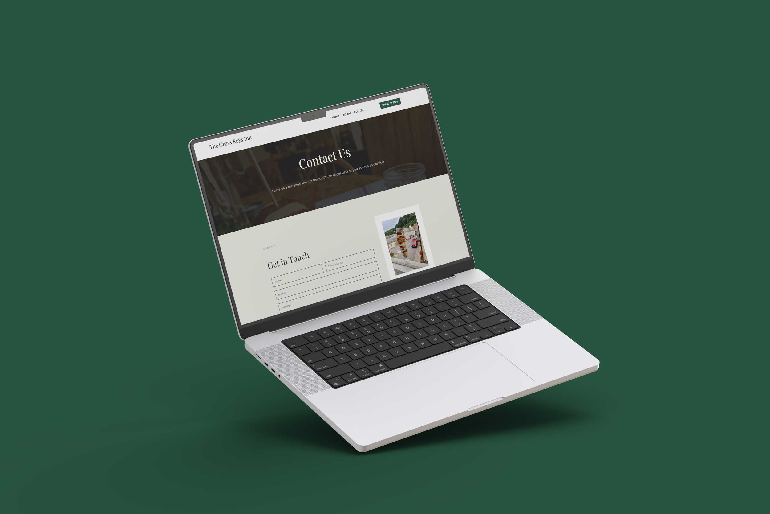 Cross Keys Laptop Website Mockup