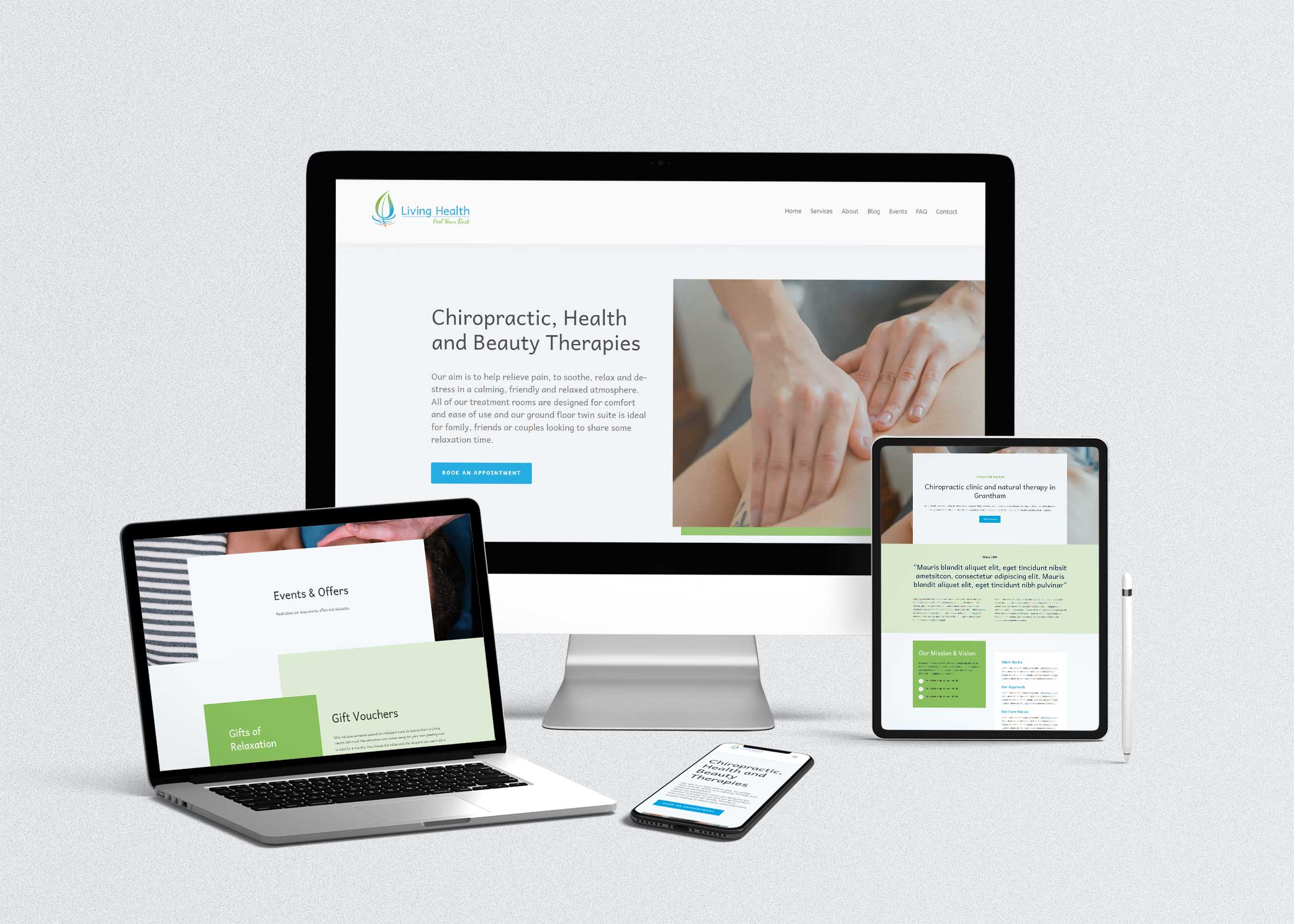 Living Health Website Design Mockup