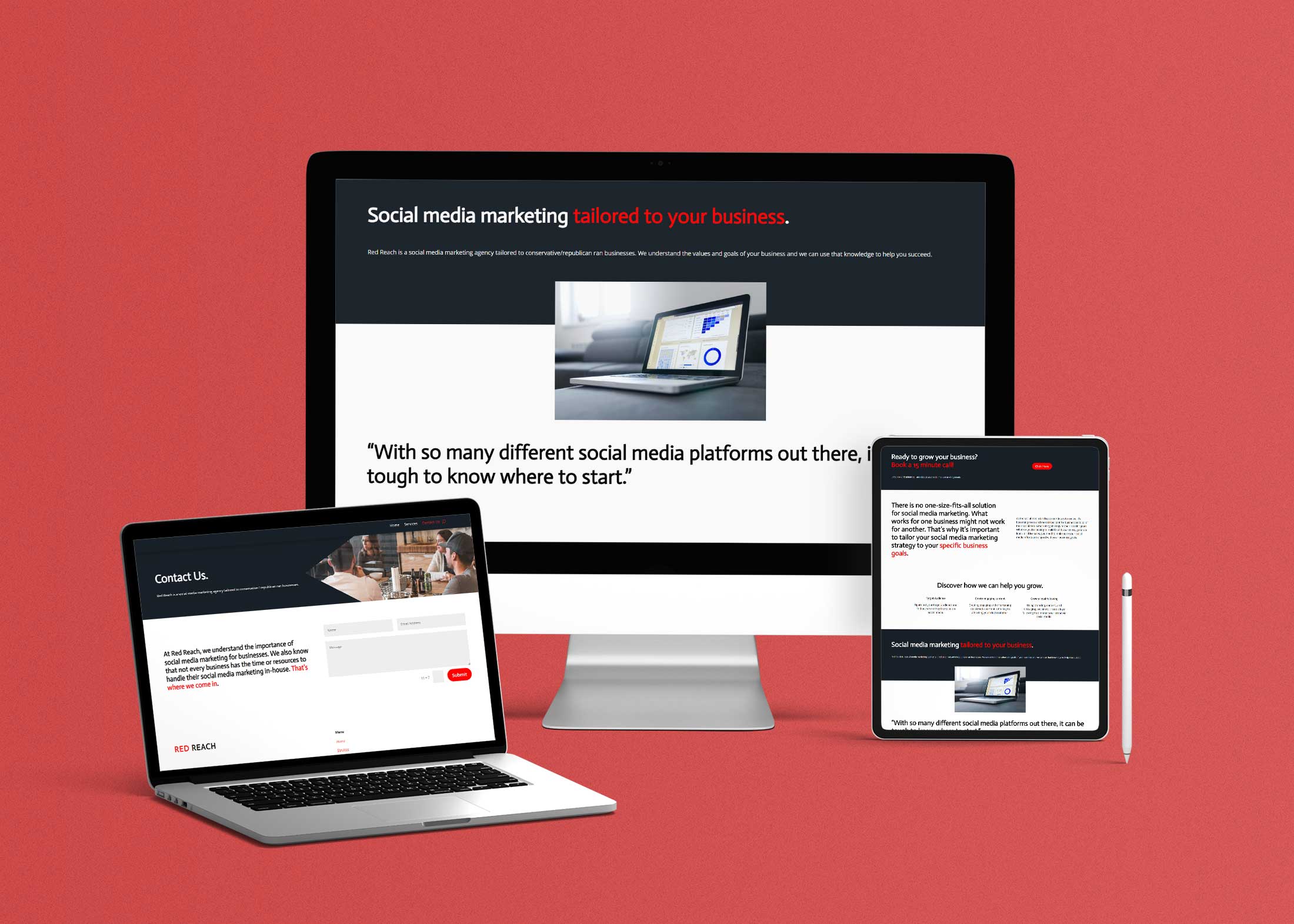 RedReach Website Design Mockup